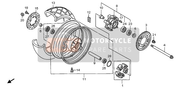 Honda XL1000V 2010 REAR WHEEL for a 2010 Honda XL1000V