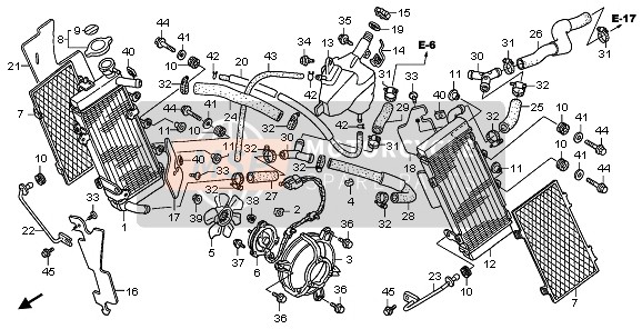 Honda XL1000V 2010 RADIATOR for a 2010 Honda XL1000V