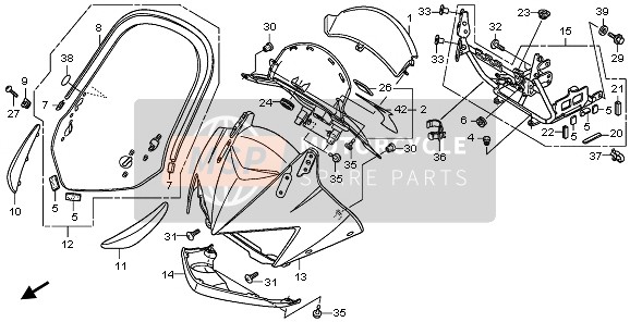 Honda XL1000V 2010 Cubierta superior para un 2010 Honda XL1000V