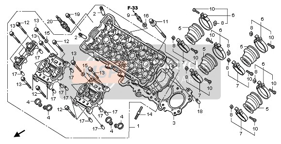 Honda CB600FA 2011 CYLINDER HEAD for a 2011 Honda CB600FA