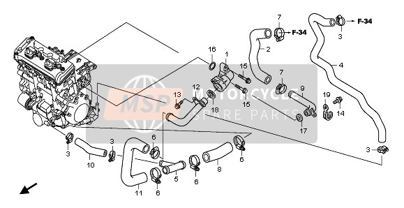 Honda CB1000R 2011 Conduite d'eau pour un 2011 Honda CB1000R