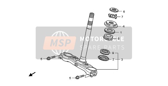 Honda CB1000RA 2011 Piantone dello sterzo per un 2011 Honda CB1000RA