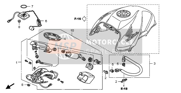 Honda CB1000RA 2011 FUEL PUMP for a 2011 Honda CB1000RA