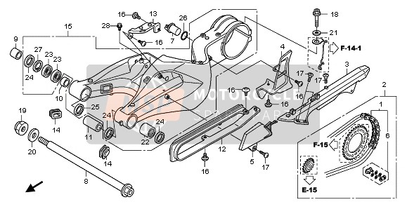 Honda CB1000RA 2011 Bras oscillant pour un 2011 Honda CB1000RA