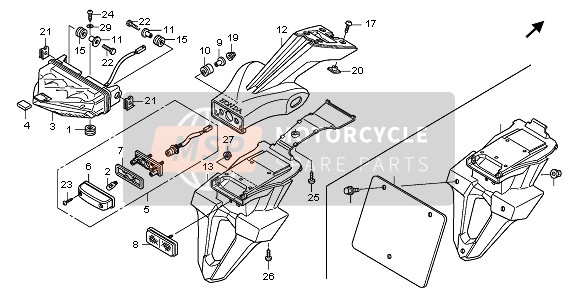 Honda CB1000RA 2011 RÜCKLICHT für ein 2011 Honda CB1000RA