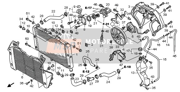 Honda CB1000RA 2011 RADIATOR for a 2011 Honda CB1000RA