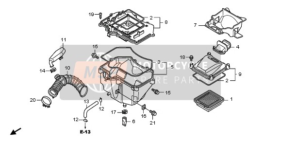 Honda CBF125M 2011 Purificateur d'air pour un 2011 Honda CBF125M