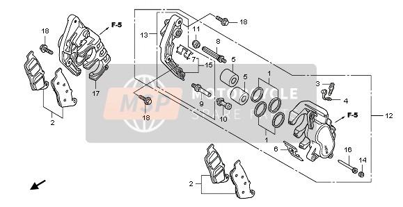 Honda CBF1000F 2011 FRONT BRAKE CALIPER for a 2011 Honda CBF1000F