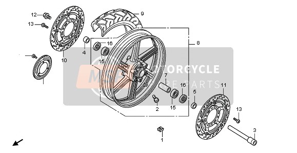 Honda CBF1000F 2011 FRONT WHEEL for a 2011 Honda CBF1000F