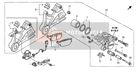 Honda CBF1000F 2011 REAR BRAKE CALIPER for a 2011 Honda CBF1000F