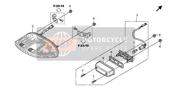 Honda CBF1000F 2011 Luz De La Cola para un 2011 Honda CBF1000F