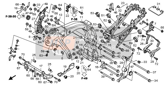 Honda CBF1000F 2011 FRAME BODY for a 2011 Honda CBF1000F