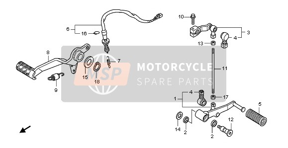 Honda CBF1000FS 2011 PEDAL for a 2011 Honda CBF1000FS