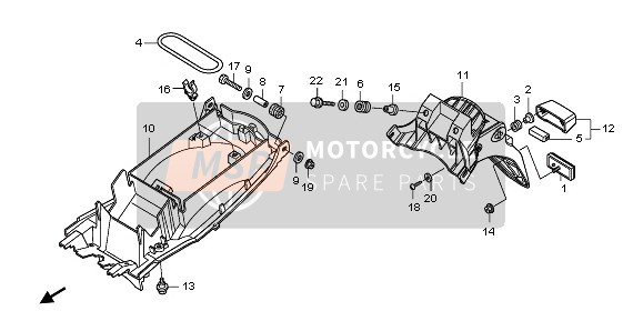 Honda CBF1000FS 2011 Garde-boue arrière pour un 2011 Honda CBF1000FS