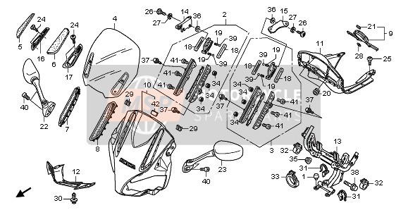 Honda CBF1000FS 2011 UPPER COWL for a 2011 Honda CBF1000FS