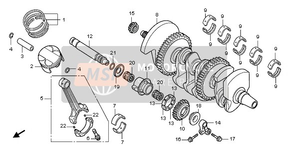 Honda CBF1000FT 2011 CRANKSHAFT & PISTON for a 2011 Honda CBF1000FT