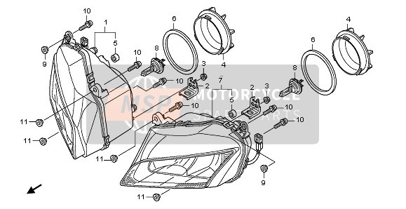 Honda CBF1000FT 2011 HEADLIGHT for a 2011 Honda CBF1000FT