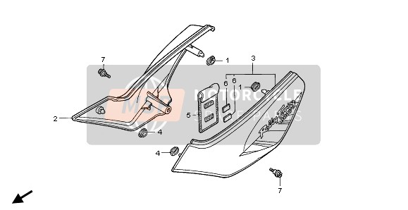 Honda XL600V 1996 SEITLICHE ABDECKUNG für ein 1996 Honda XL600V