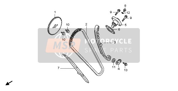 Honda CBR125RW 2011 CAM CHAIN & TENSIONER for a 2011 Honda CBR125RW