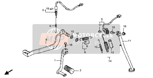 50536MY1610, Resorte,  Soporte Lateral, Honda, 3