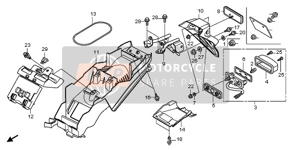 80101KPPT00, Fender B, Rr., Honda, 1