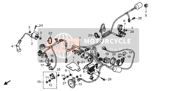 91540KPH902, Clip, Harness Band, Honda, 2