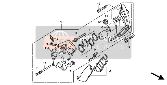 45250KYJ901, Etrier Secondaire,  Av. D., Honda, 0