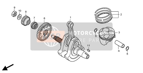 Honda CBR250RA 2011 Vilebrequin & Piston pour un 2011 Honda CBR250RA