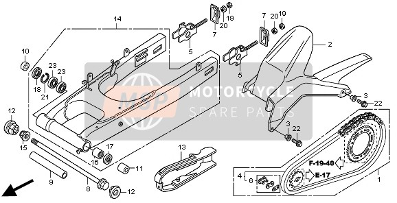 Honda CBR250RA 2011 SWINGARM for a 2011 Honda CBR250RA