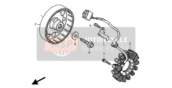 Honda CBR600F 2011 Generator voor een 2011 Honda CBR600F