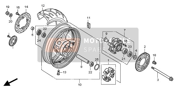 Honda CBR600F 2011 Ruota posteriore per un 2011 Honda CBR600F