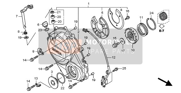 Honda CBR600FA 2011 Tapa del cárter derecho para un 2011 Honda CBR600FA