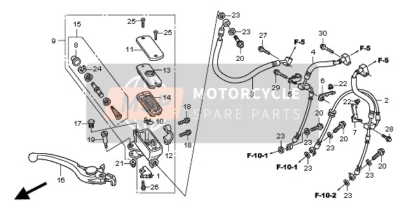 Honda CBR600FA 2011 FR. Cilindro maestro del freno per un 2011 Honda CBR600FA