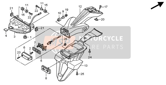 Honda CBR600FA 2011 TAILLIGHT for a 2011 Honda CBR600FA