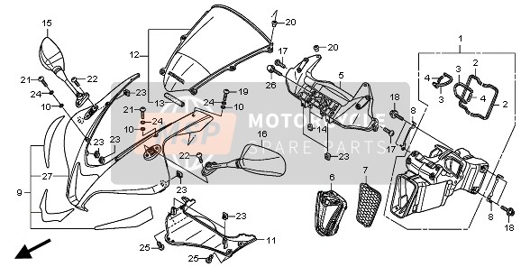 64100MFJN90ZA, Verkleidung Satz, Oben (W, Honda, 0