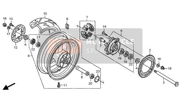 Honda CBR600RR 2011 HINTERRAD für ein 2011 Honda CBR600RR