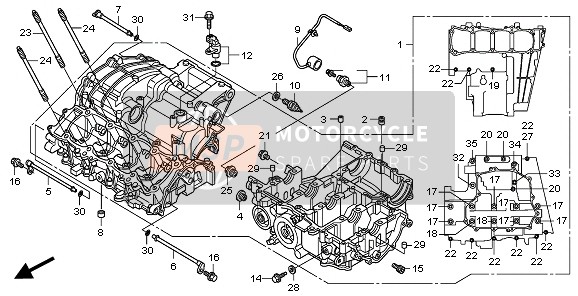 Honda CBR1000RA 2011 KURBELGEHÄUSE für ein 2011 Honda CBR1000RA