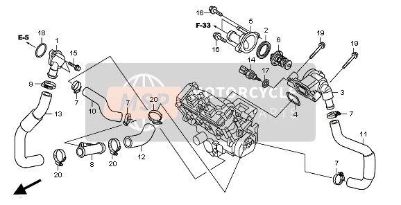 Honda CBR1000RA 2011 Termostato per un 2011 Honda CBR1000RA