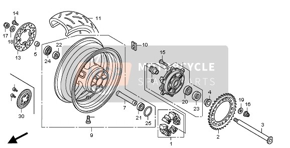 Honda CBR1000RR 2011 REAR WHEEL for a 2011 Honda CBR1000RR