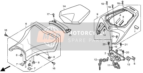 Honda CBR1000RR 2011 Posto A Sedere per un 2011 Honda CBR1000RR