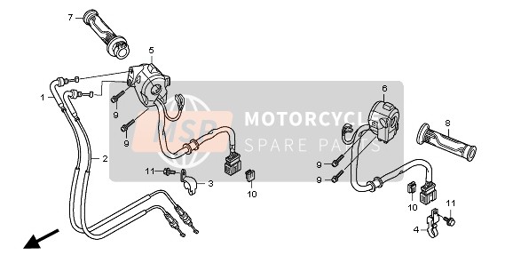 Honda VFR1200F 2011 Interruttore & Cavo per un 2011 Honda VFR1200F