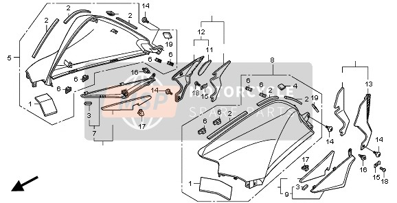 64480MGED10ZD, Cover Assy., L. Fuel Tank *NH463M* (NH463M Darkness Black Metallic), Honda, 0