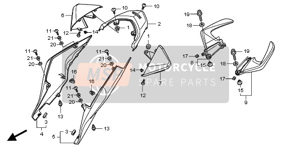 Honda VFR1200F 2011 Carenatura posteriore per un 2011 Honda VFR1200F