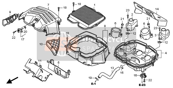 Honda VFR1200F 2011 Filtro de aire para un 2011 Honda VFR1200F