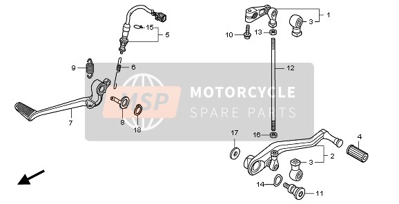 Honda VFR1200F 2011 Pedal para un 2011 Honda VFR1200F