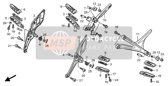 50681MGED10, Holder, L. Pillion Step, Honda, 0