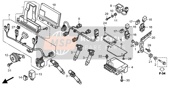 Honda VFR1200F 2011 SUB HARNESS for a 2011 Honda VFR1200F