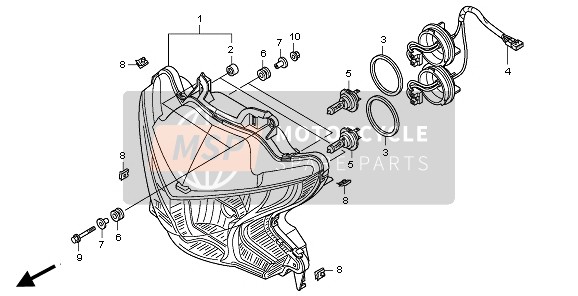 Honda VFR1200FD 2011 Koplamp voor een 2011 Honda VFR1200FD