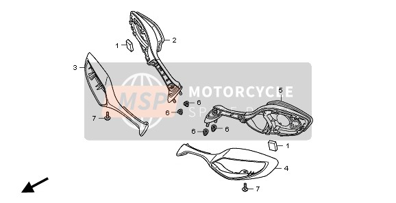 Honda VFR1200FD 2011 MIRROR for a 2011 Honda VFR1200FD