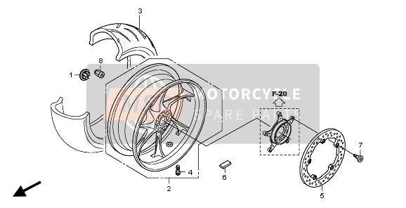 Honda VFR1200FD 2011 REAR WHEEL for a 2011 Honda VFR1200FD